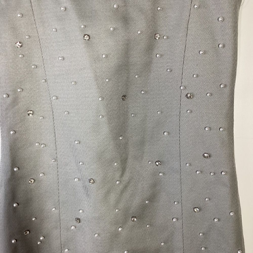 Stine Goya Aly Gray Beaded‎  Rhinestone Strap Midi Dress In Crystal Clusters XXS - Picture 9 of 15